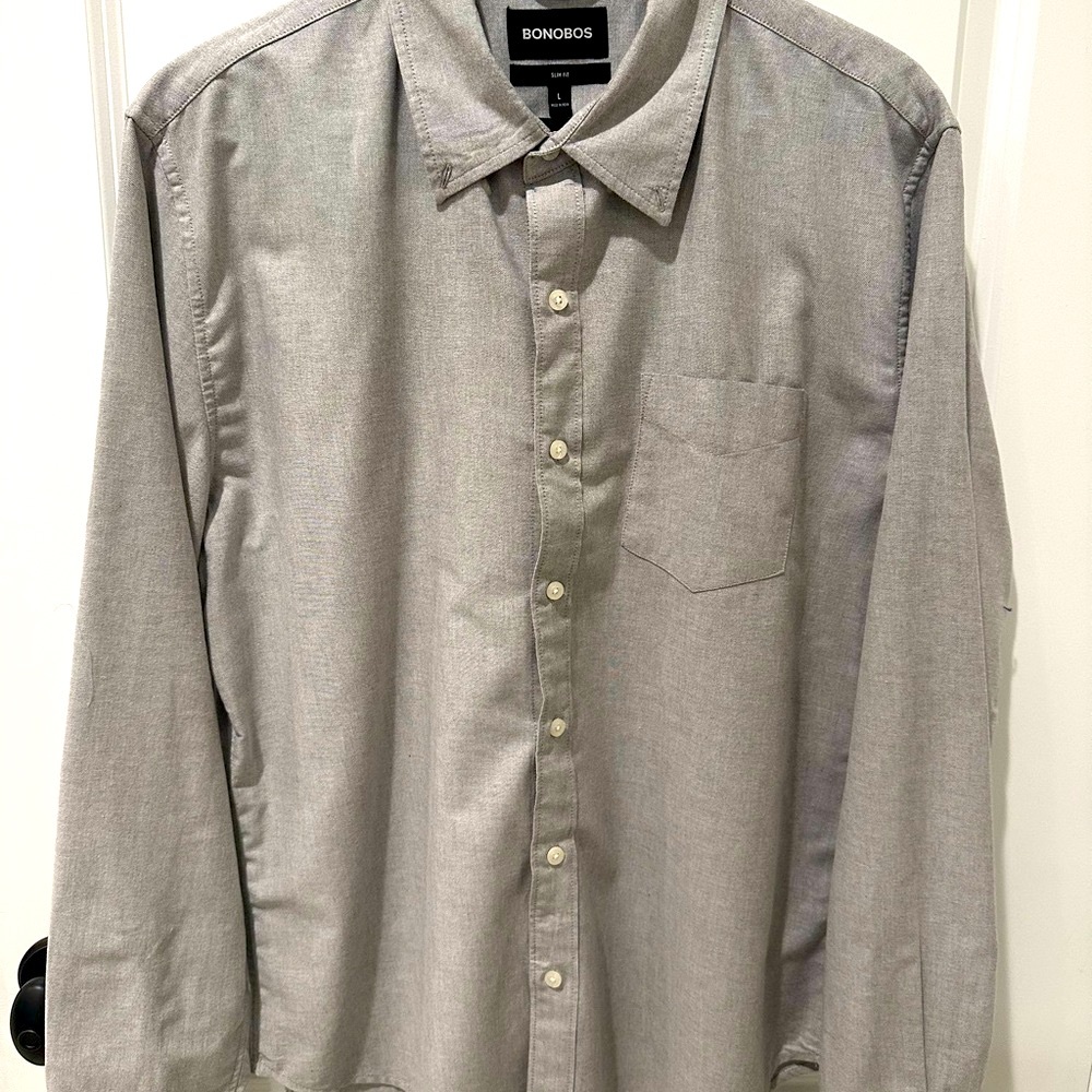 Bonobos Men's Gray Oxford Shirt